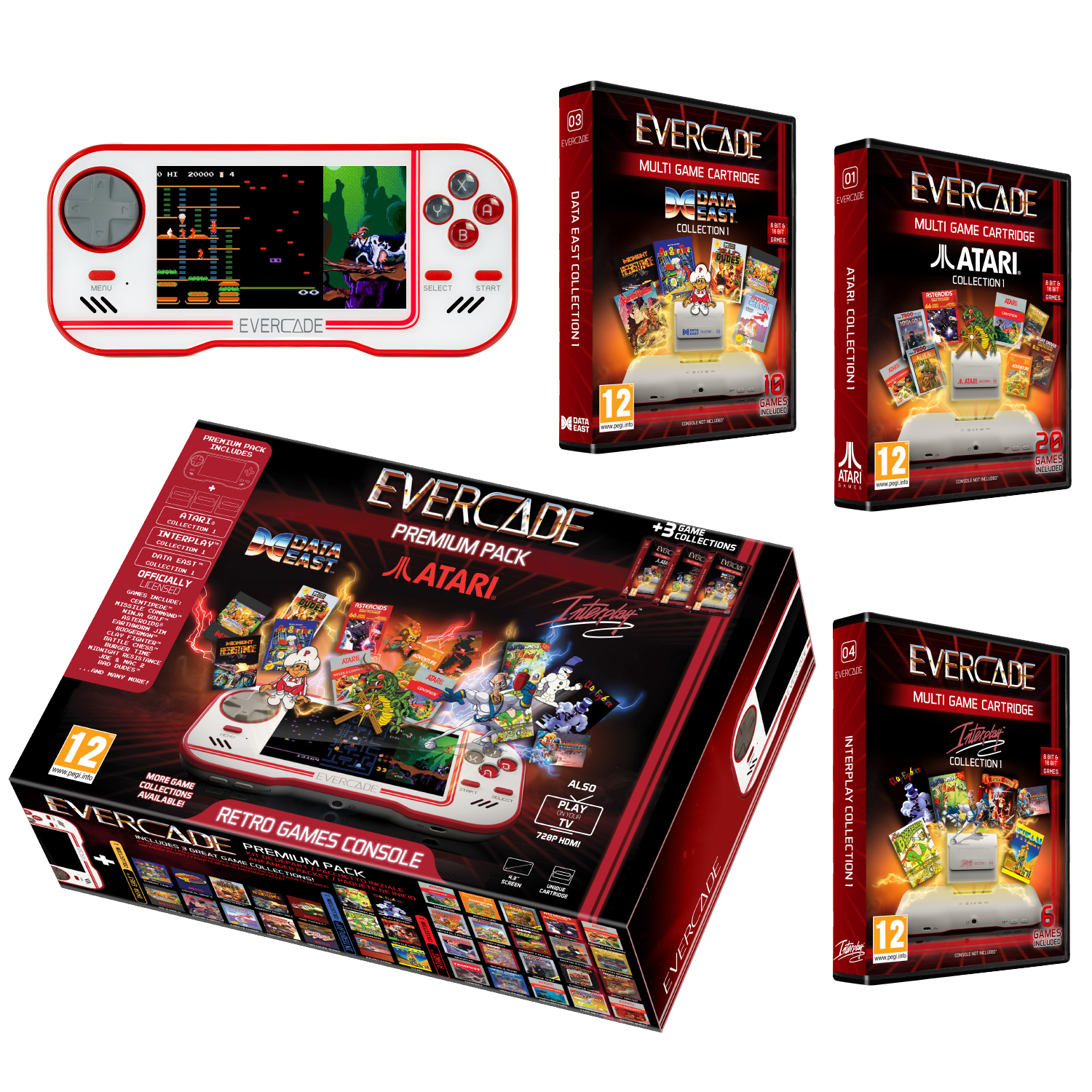 Evercade Premium Pack (Handheld+ 3 games)