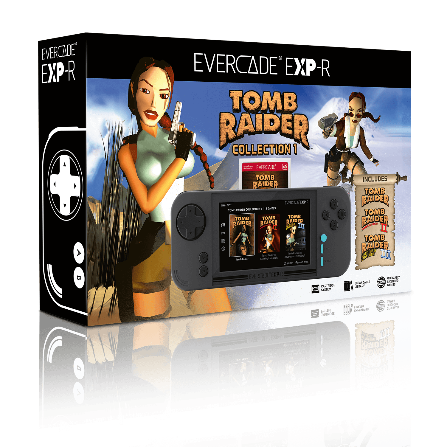 Evercade EXP-R + Tomb Raider